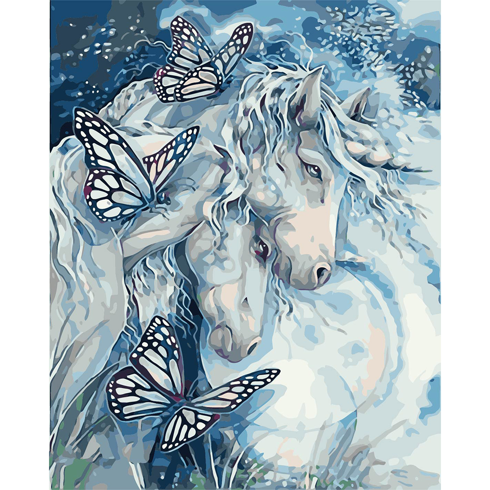 

40*50cm - Painting By Numbers - Horses Butterflies, 501 Original