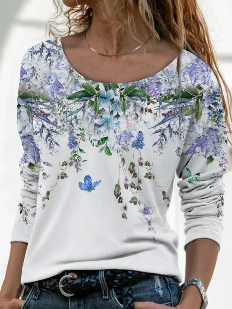 Floral Spring Print Comfy T Shirt