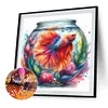 Aquarium et betta-peinture diamant ronde compl&egrave;te-40*40cm
