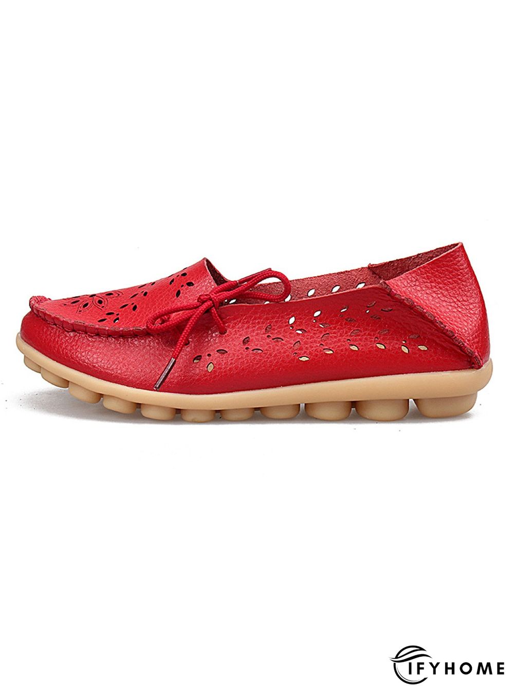 Cowhide Hollow Lace-up Portable Shoes | IFYHOME