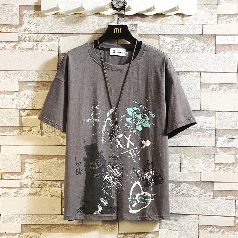Fashion Short Sleeves Casual O NECK Casual T-shirt Print Green Men's Cotton 2021 Summer Clothes TOP TEES Tshirt OverSize M-5XL