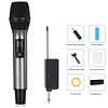 Wireless Microphone For Singing with Rechargeable Receiver Metal Cordless Handheld Mic for Home Karaoke Meeting Party Church Wedding KTV