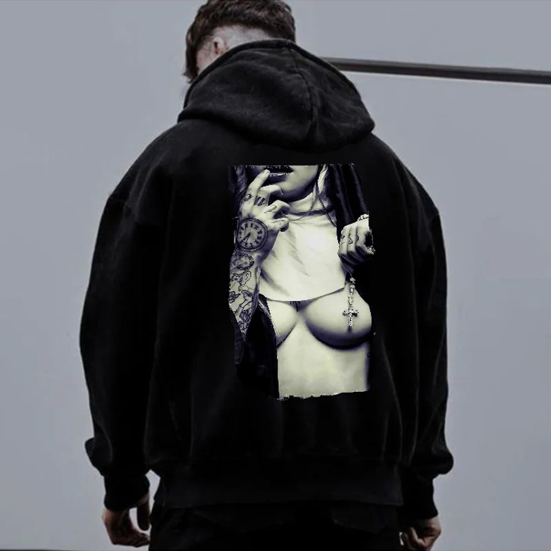 Casual Sexy Graphic Printed Men's Hoodie -  