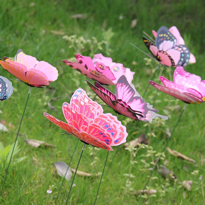 Fluttering Butterflies Garden Stake