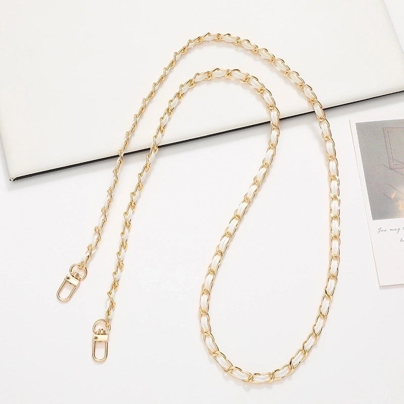 Elegant Solid Color Pu Leather Plating Chain Bag Pendant Mobile Phone Chain