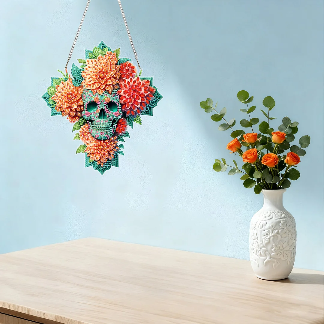 Crosses Skulls 2DFlat DIY Acrylic Diamond Painting Kit Window Hanging Home Decor