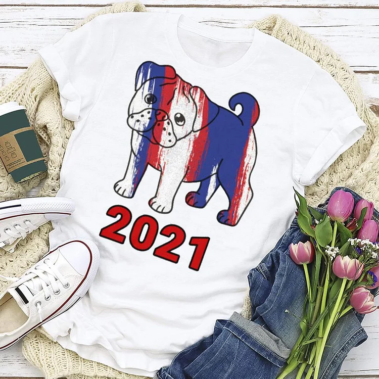 Independence Day Print Dog T-shirt Tee-Annaletters