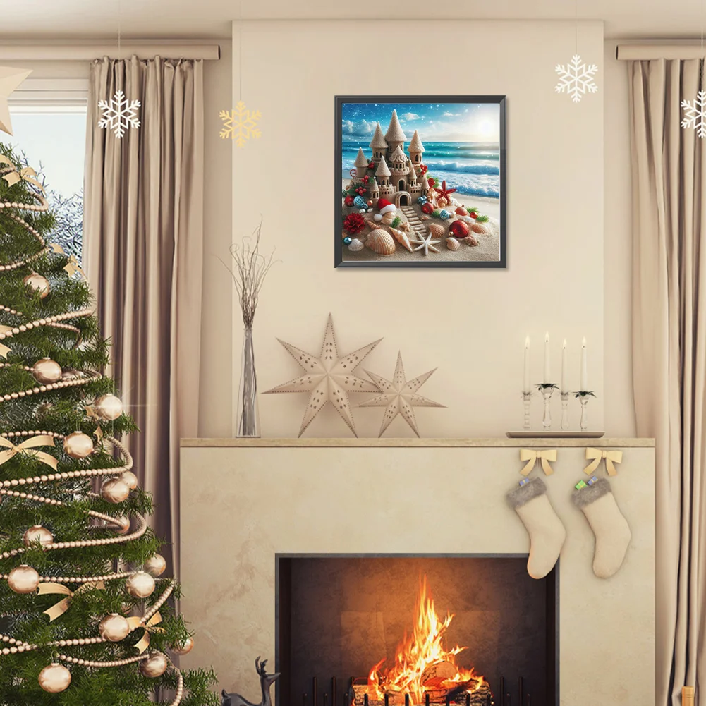 Diamond Painting - Full Round Drill - Beach Castle(Canvas|30*30cm)