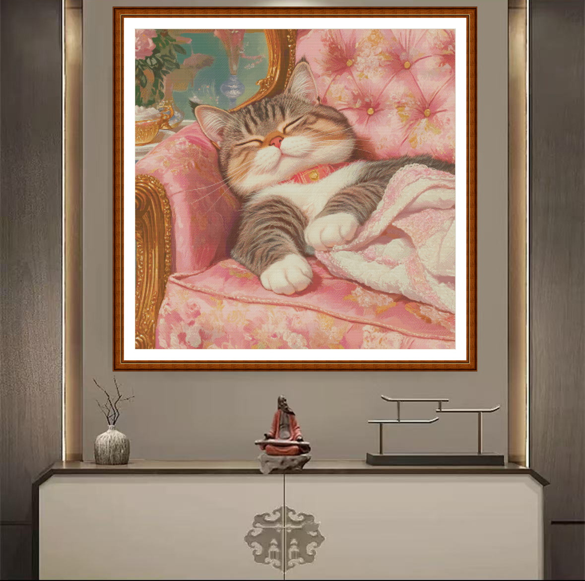 1set DIY Printed Cross Stitch Kit [ZZ7086- Cat Sweet Dream]cross stitch kit Painting Fairy Cross Stitch