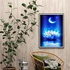 >SALE<5D DIY Diamond Painting Moon White Lotus Kits Full Round Drill Wall Decor Art