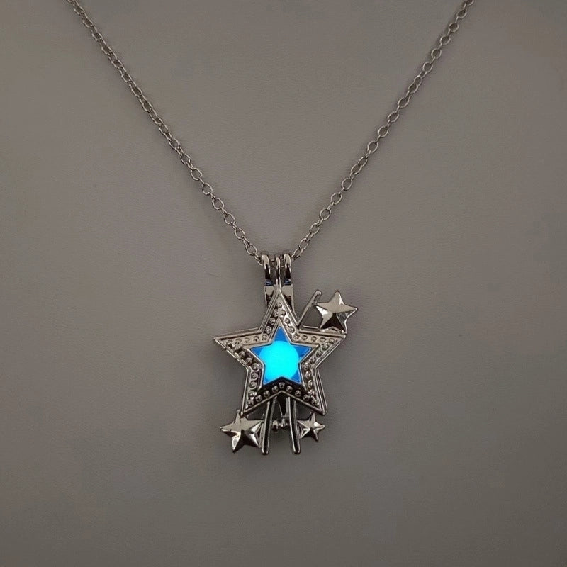 Luminous Hollow Diy Cage Christmas Tree Women’s Necklace