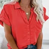 Gioiacombo™ Camicia da donna con bottoni a bavero manica corta