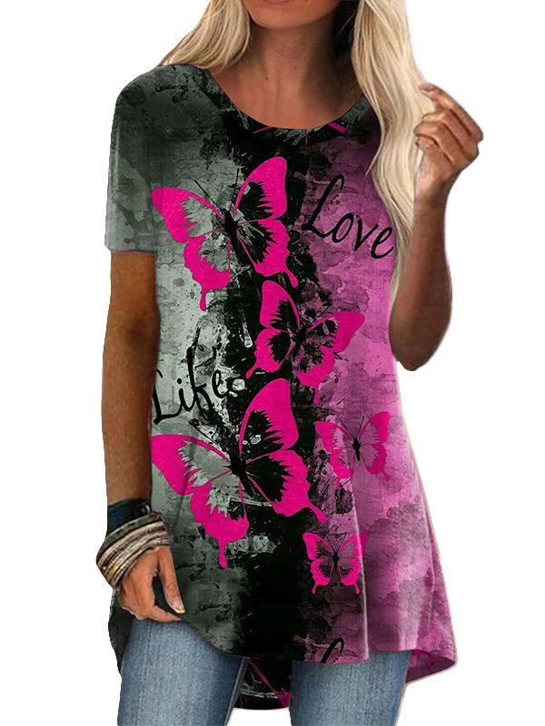 Women Long Sleeve V-neck Graphic Floral Printed Top