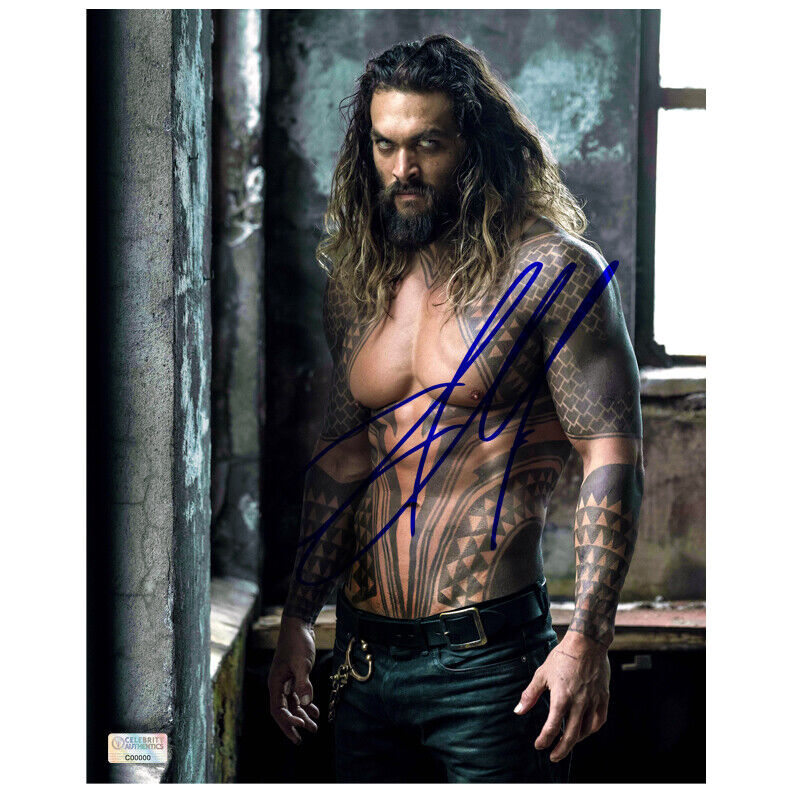 Jason Momoa Autographed Justice League Aquaman 8x10 Photo Poster painting