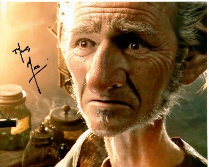 Mark rylance signed autographed disney the bfg Photo Poster painting