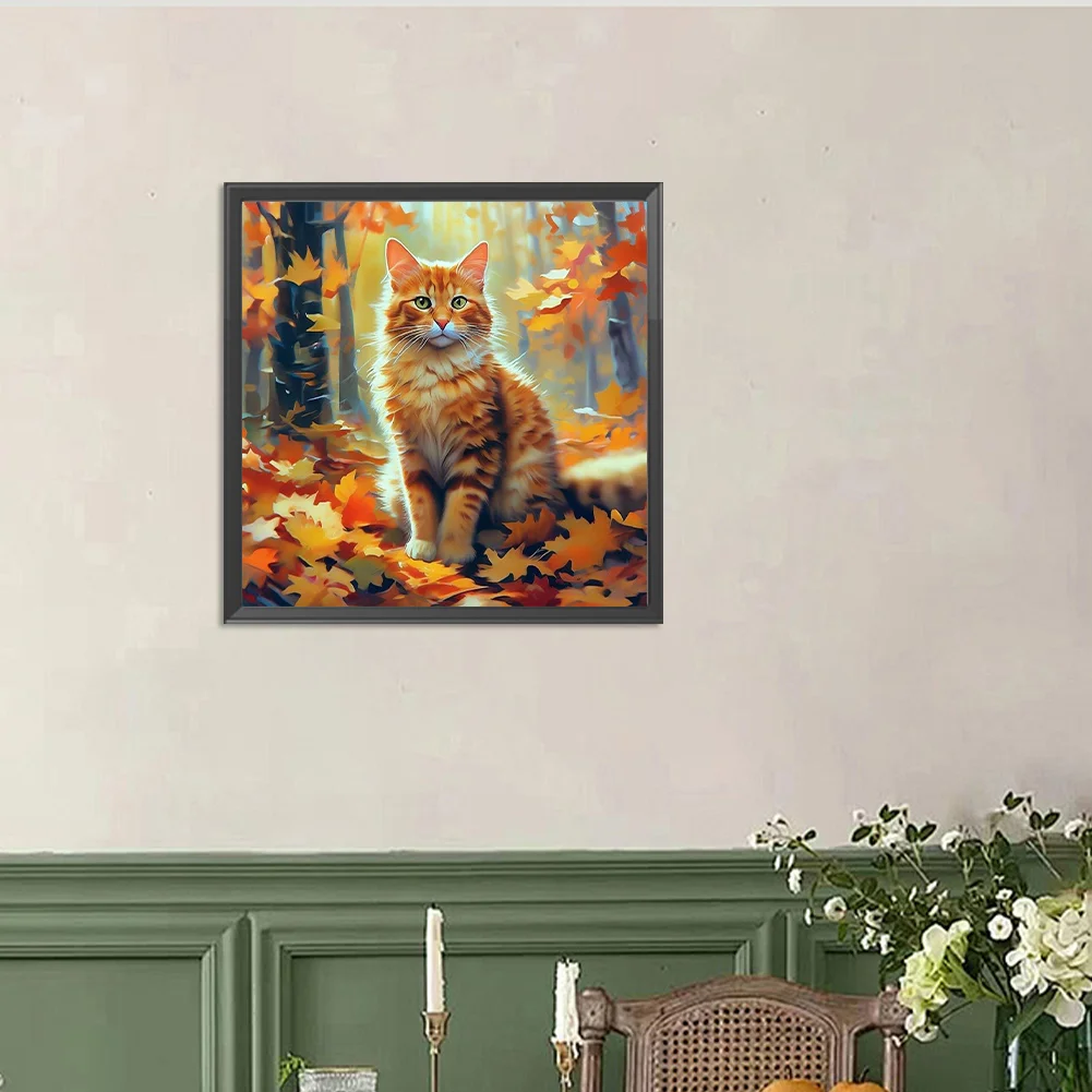 Diamond Painting - Full Round Drill - Autumn Cat(Canvas|40*40cm)