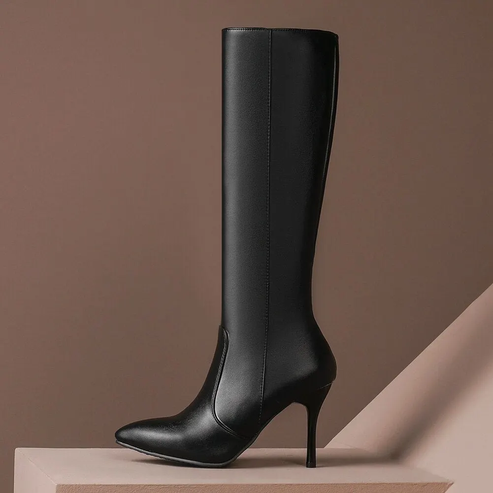 BONJOMARISA New Plus Size 34-45 Ins Sexy White Over The Knee Boots Women 2020 Thin High Heels Thigh High Lady Boots Shoes Woman