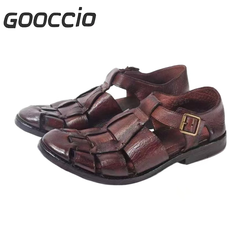 CY184 Cowhide Dress Sandals For Men GOOCCIO   
