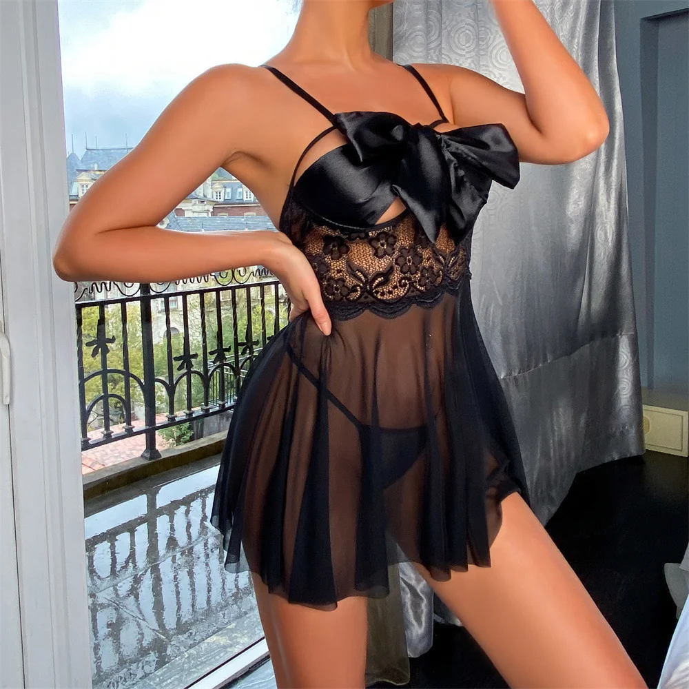 Brownm 2024 New Sex Underwear Ladies Lace Sex Joint Pajamas