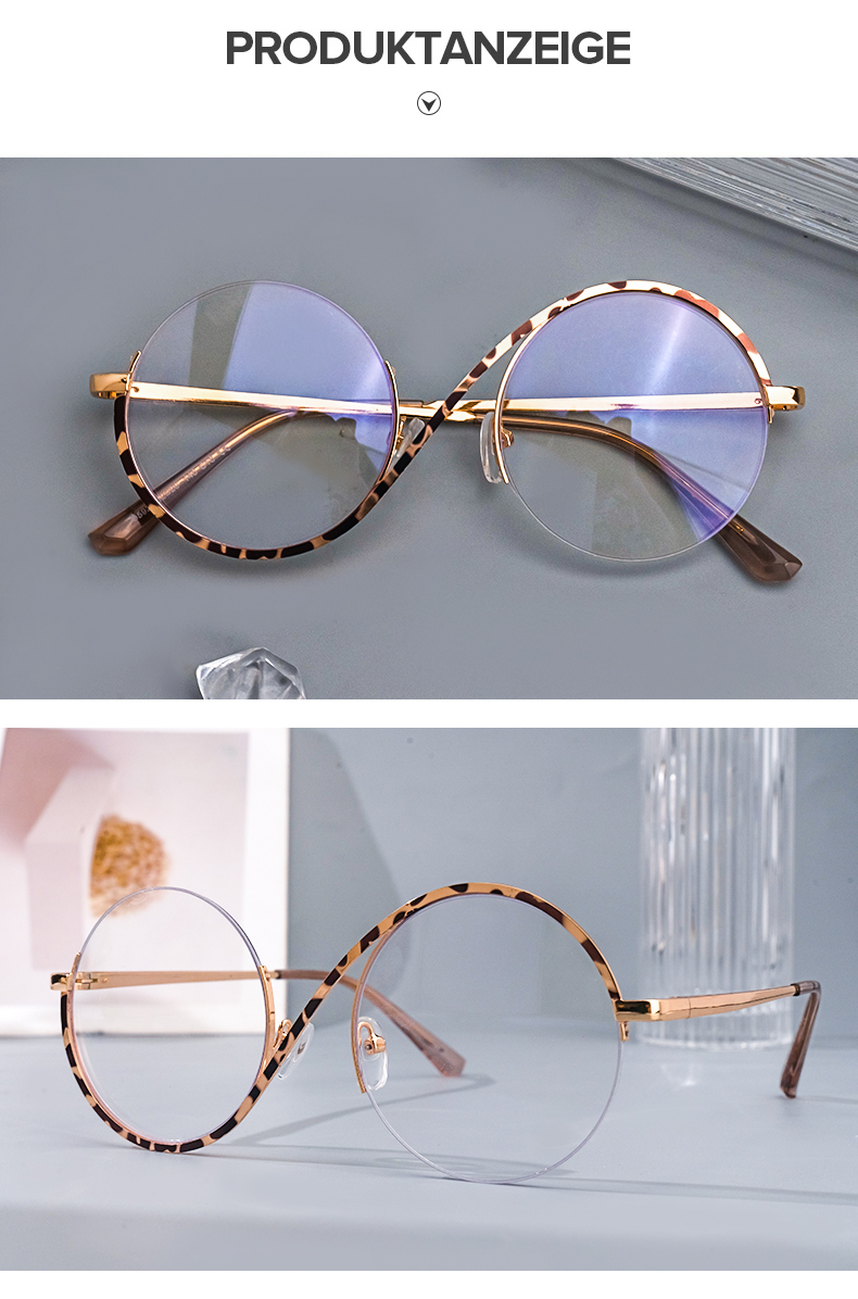 Alina Schwarz-Tortoise Rund Brille