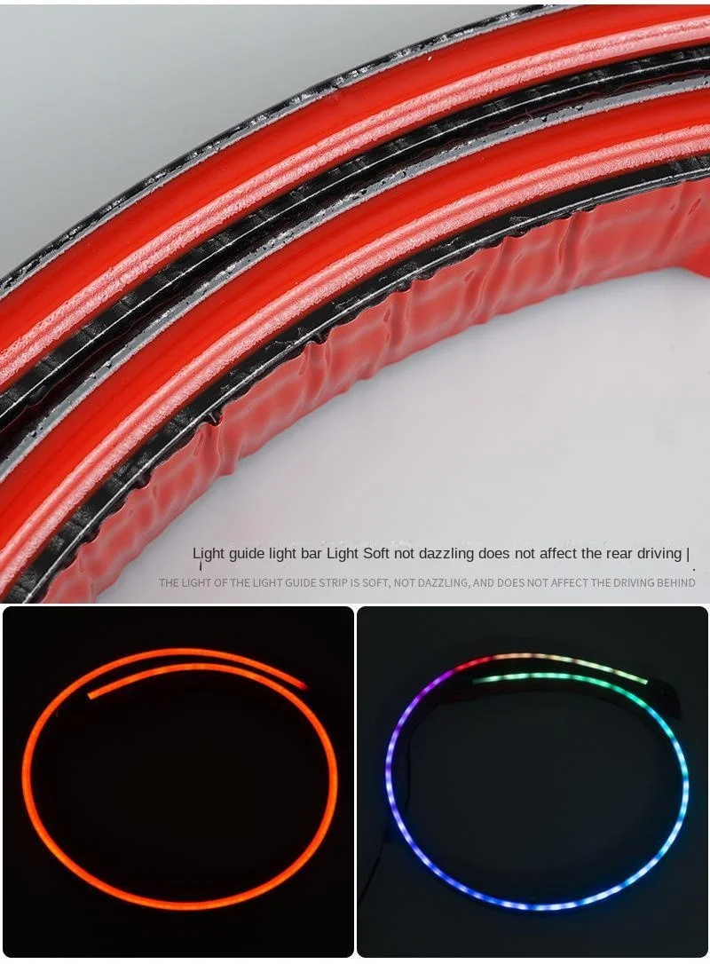 Car modified tail wing LED carbon fiber streamer light