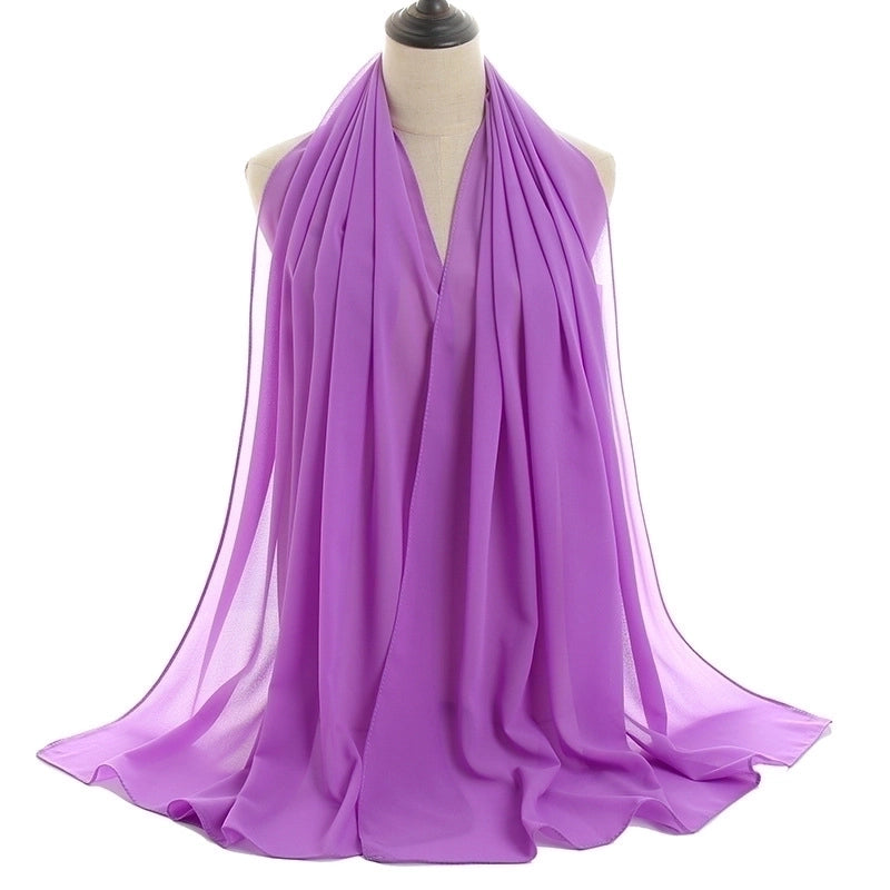 Women’s Minimalist Solid Color Chiffon Cotton Linen Scarves