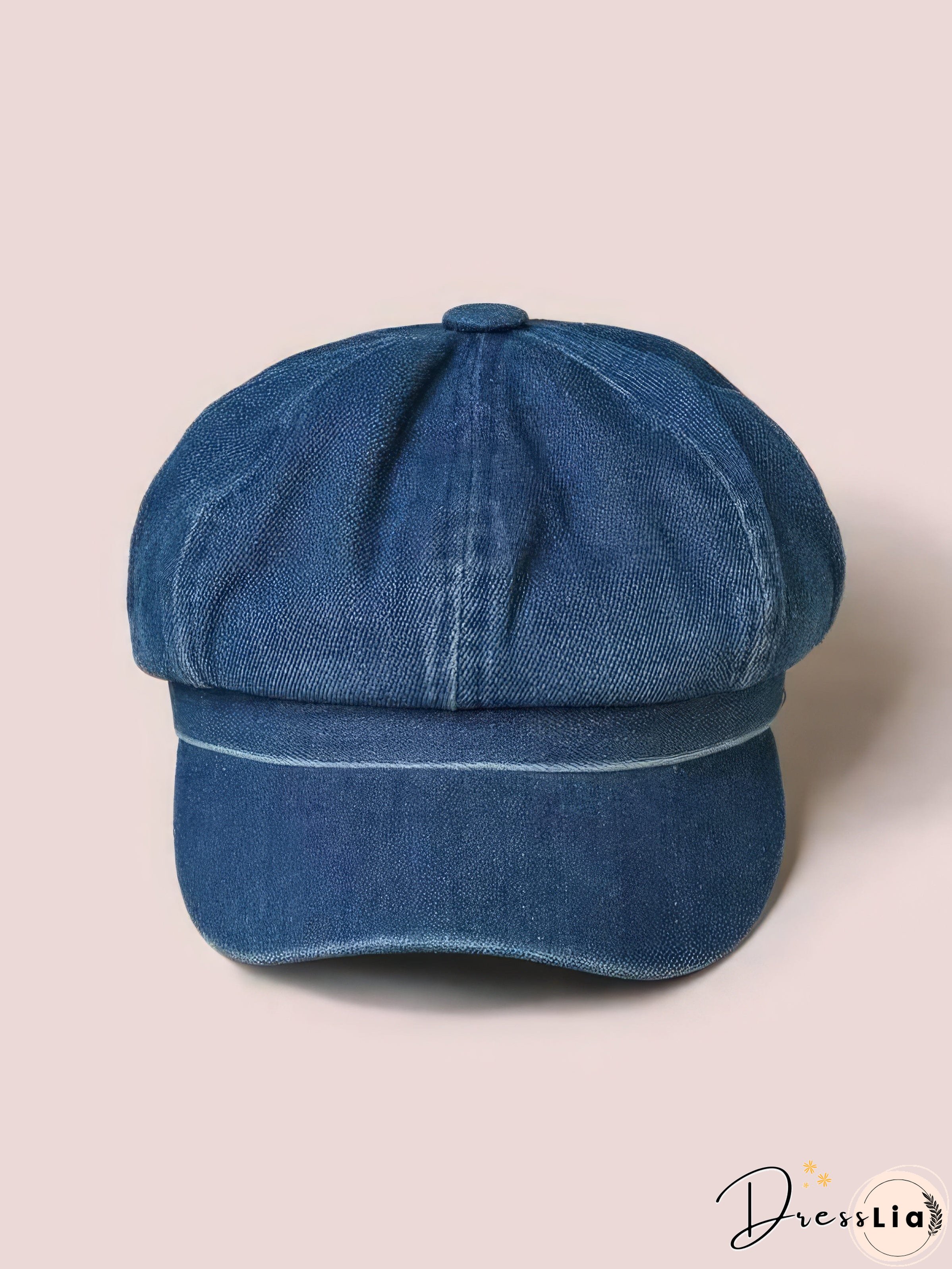 Washed Denim Eight-Panel Cap