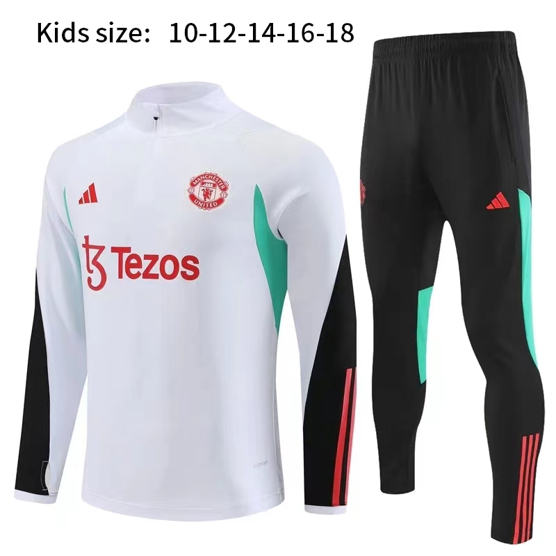 23-24 Kids Manchester United Half Zipper Long Sleeved Training Suit