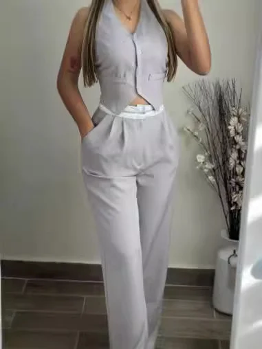 Wongn Wongn The Summer Of 2024, Cross Into Women's Wear Matching Waist Head Stitching Commuter Leisure Suit