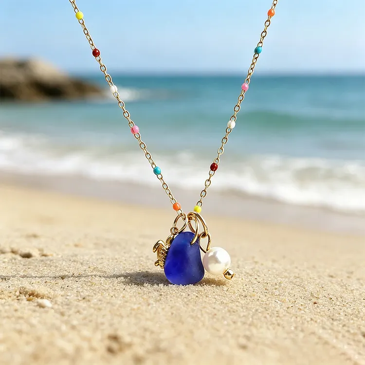 Sea Seeker Pearl & Sea Glass Necklace