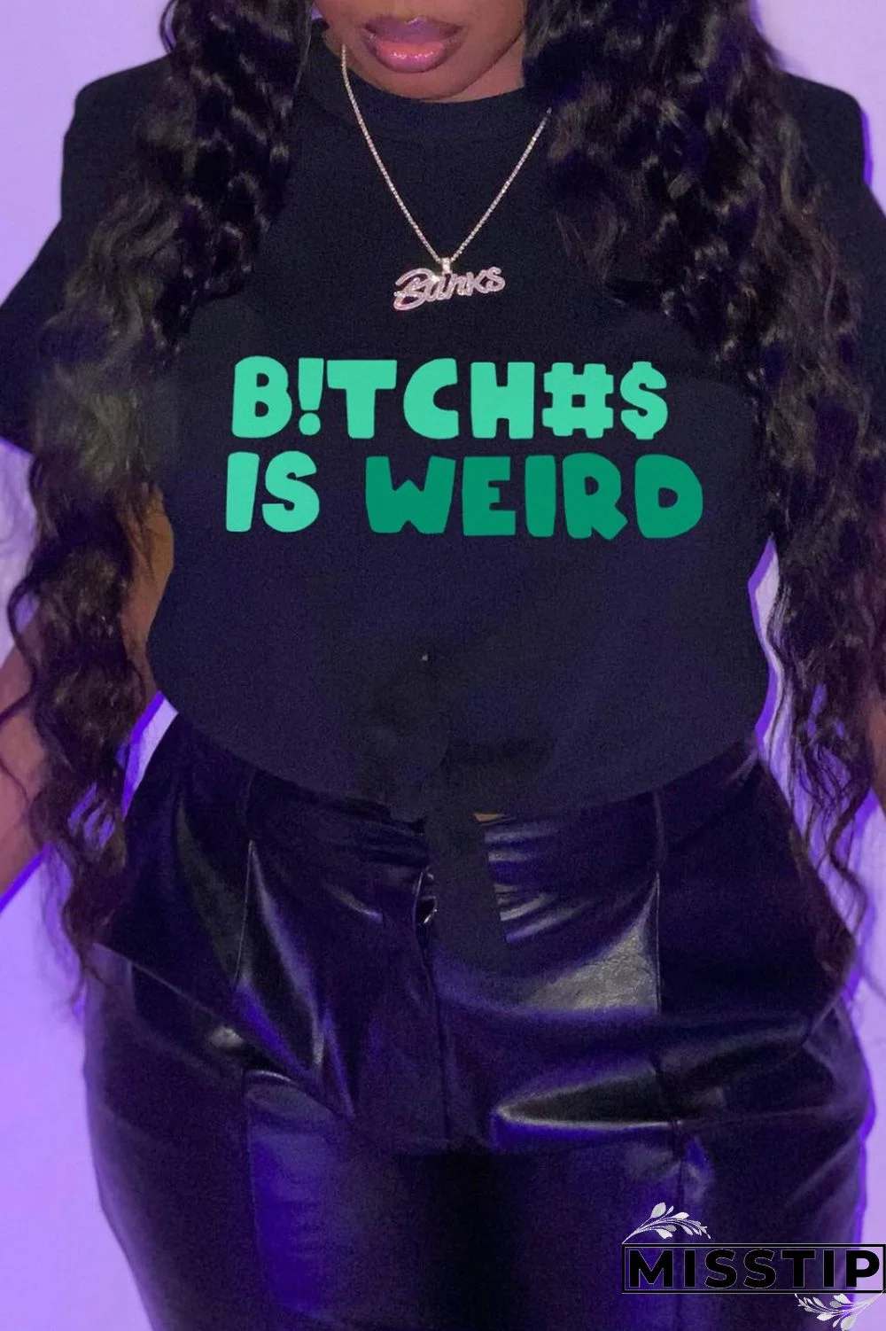 Black Casual Letter Print Basic O Neck T-Shirts