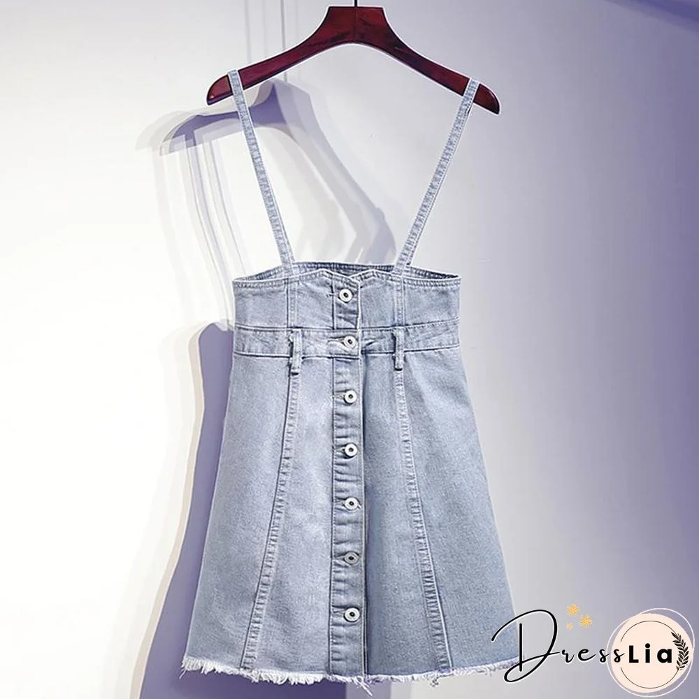 Sweet Chiffon Tee+Denim Skirt P15755