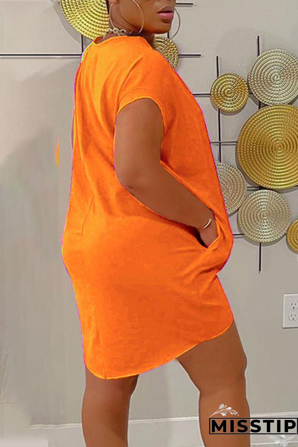 Green Casual Print Patchwork O Neck Straight Dresses