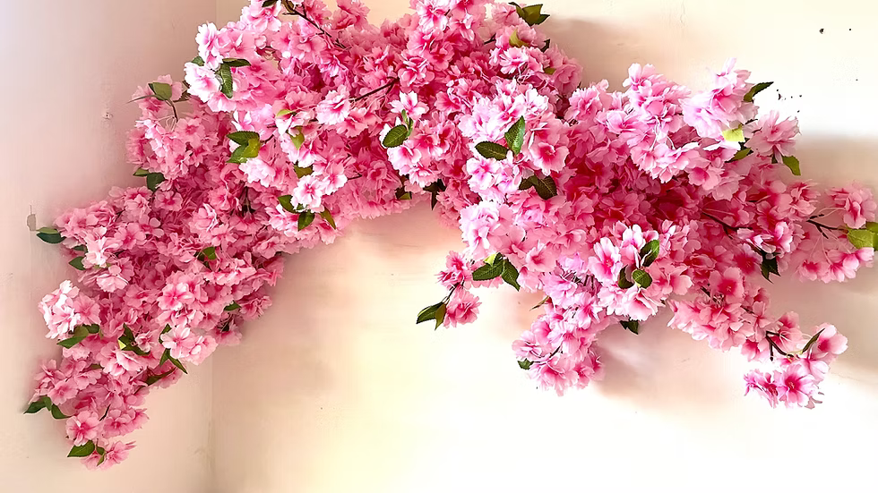 Artificial Cherry Blossom Ceiling Garland, Pink Blossom Ceiling Decor Garlands