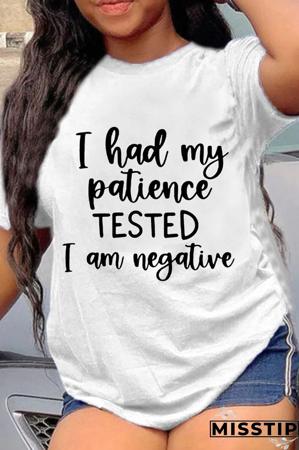 White Fashion Casual Letter Print Basic O Neck T-Shirts