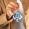 6 PCS Double Sided Special Shape Diamond Painting Keychain (Fierce Cute Cat)