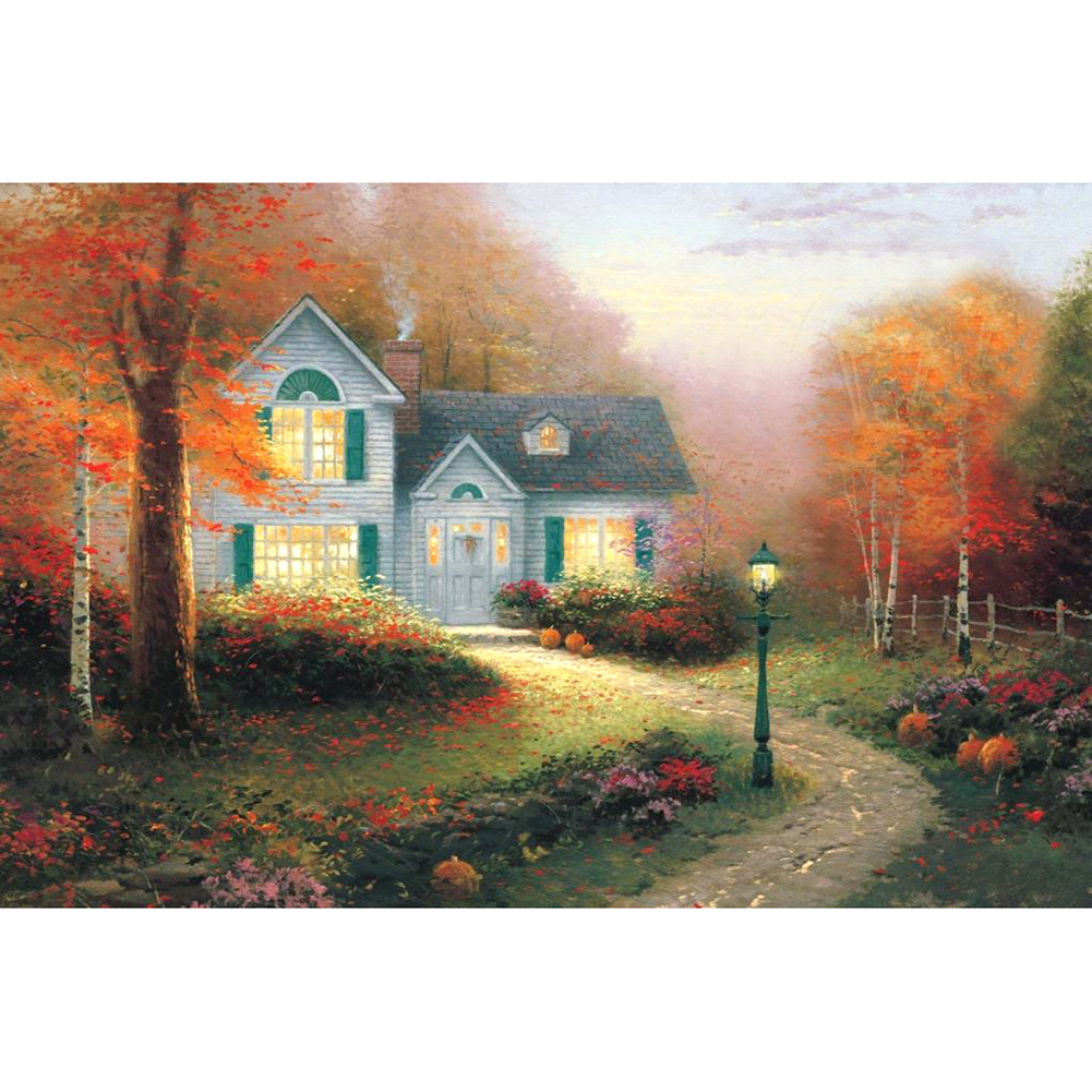 

30*40CM - Round Drill Diamond Painting - Little House, 501 Original