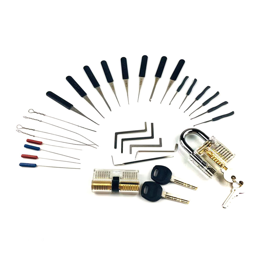 

Broken Key Extractor Tools w/ Transparent Padlock Locksmith Practice Kit, 501 Original