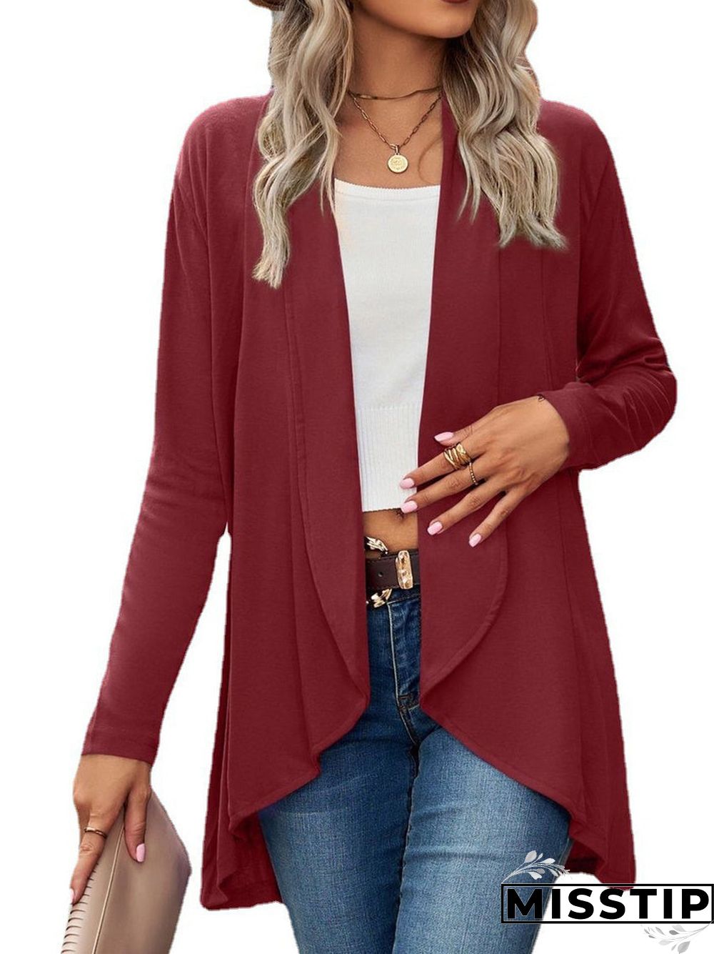 Women's Wrap Loose Casual Plain Coat