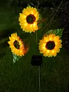 Solar Powered 3/6Head Sunflower Lights Smart Sensor Waterproof Landscape Lights Weather Proof Simulation Sunflower Decorative Lamp for Garden Lawn Courtyard Decor