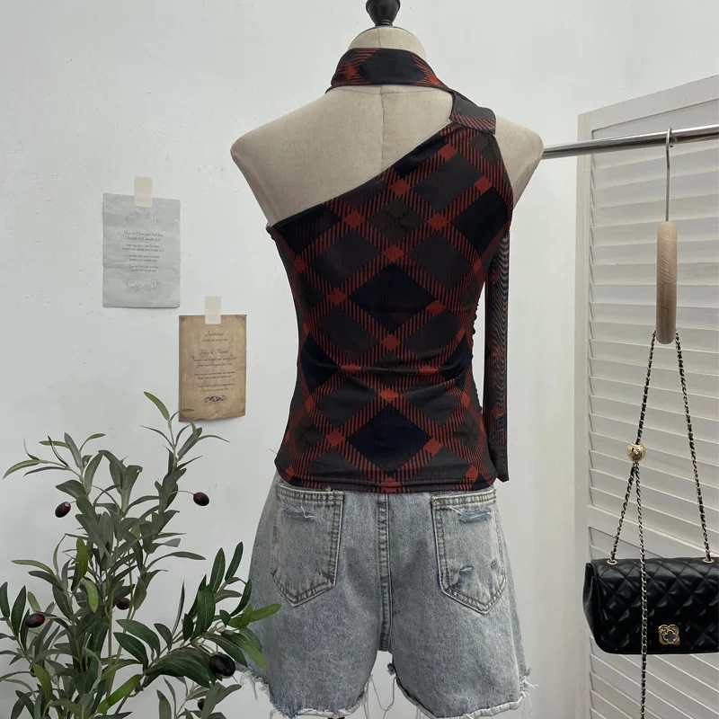 Nigikala Nigikala And Summer Ribbon Wear Double Mesh Sexy Hottie Hanging Neck Sling Vest Woman 16500