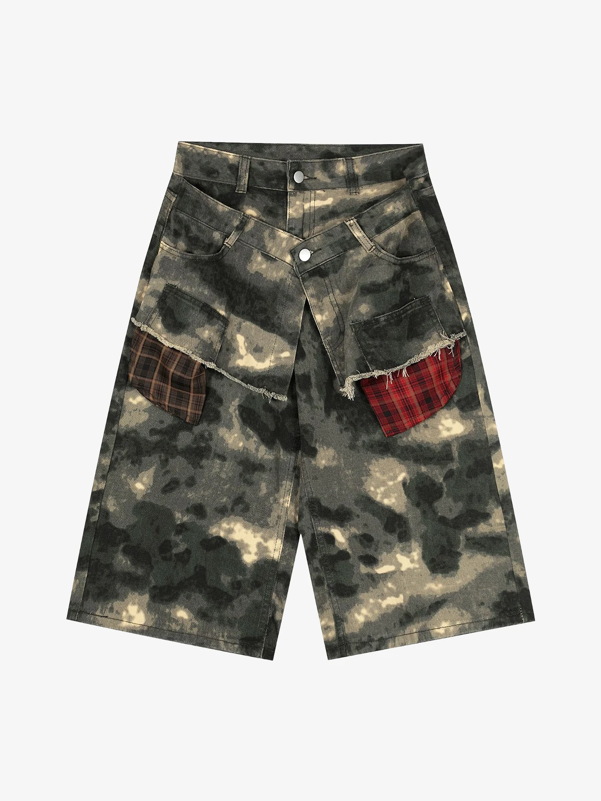 Camouflage Act Chic Deconstructed Camouflage Longline Jorts Front