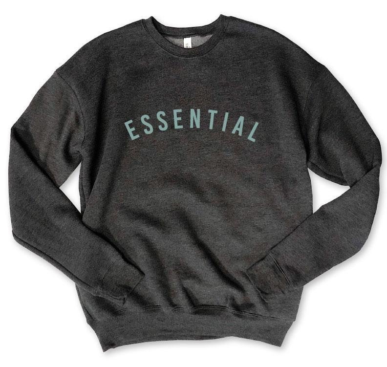 I'M ESSENTIAL ... Charcoal Drop Shoulder Crew Neck Sweatshirt