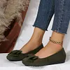 Gioiacombo&trade; Scarpe casual piatte con fiocco in pelle scamosciata da donna