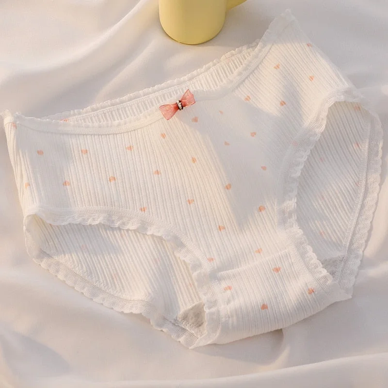 M-XL Cotton Panties Women's Underwear Lovely Girl Comfort  Briefs Panty Fashion Printed Med Waist Shorts Female Sexy Lingerie