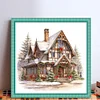 Christmas Cabin-18CT Counted Cross Stitch 35*35cm/13.78*13.78in
