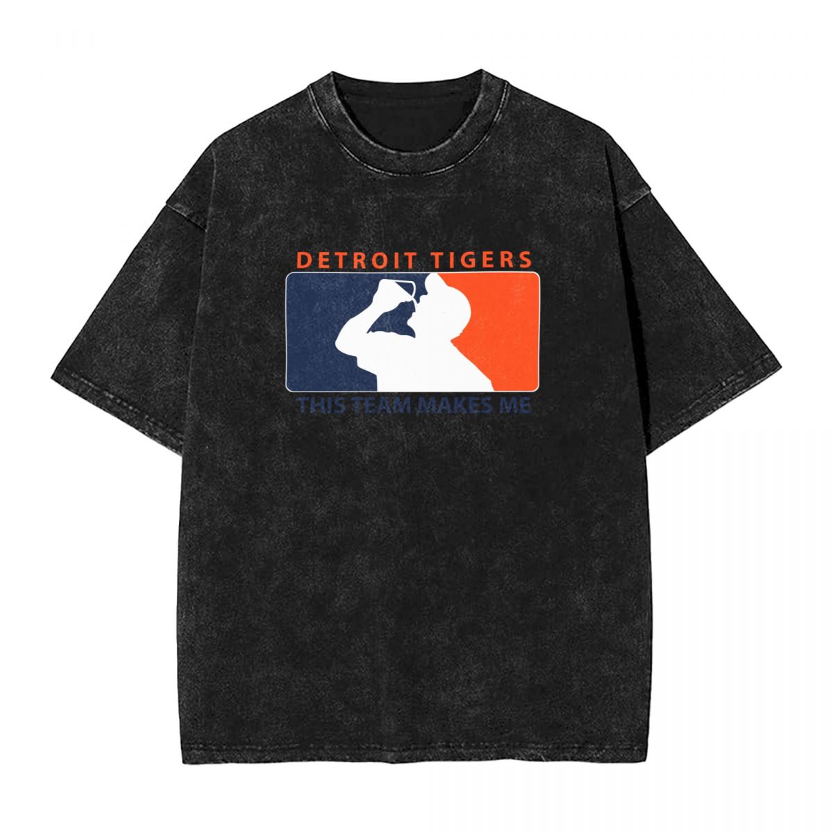 Detroit Tigers This Team Makes Me Drink Men's Oversized Streetwear Tee Shirts