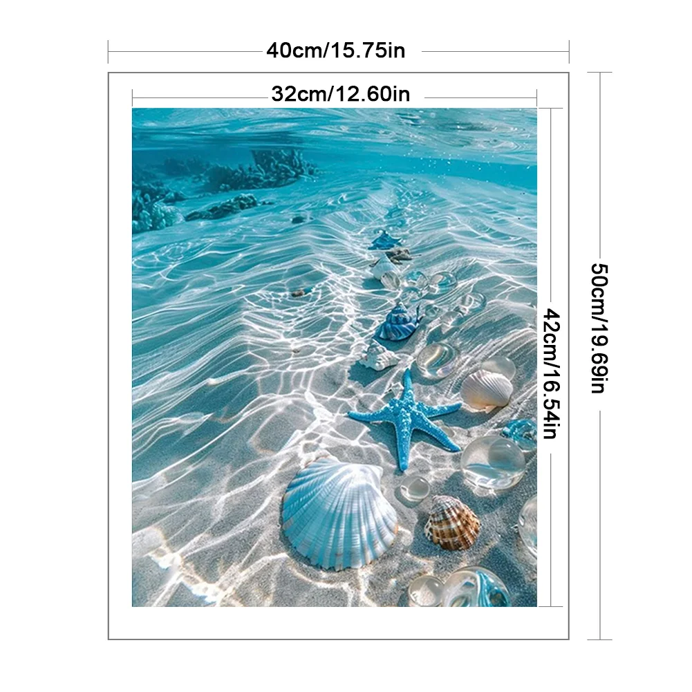 Beach Full 11CT DIY Counted Cross Stitch Kits 40x50cm for Beginners Home Decor