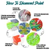 4PCS Wooden Diamond Painted Placemats Round Placemat with Holder (Bouquet)