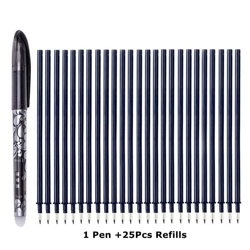 Erasable Pen Refills Rod Set 0.5mm Needle/0.7mm Bullet tip Washable Handle Erasable Ballpoint Pen for School Pen Writing Tools